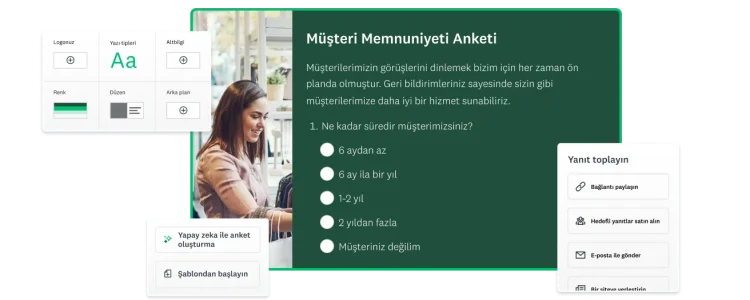 SurveyMonkey'de oluşturulan müşteri memnuniyeti anketinin ekran görüntüsü
