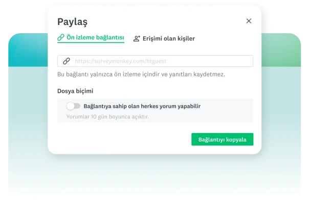 Doğrudan yorum ekleme olanağı sunan ön izleme bağlantısı işlevi