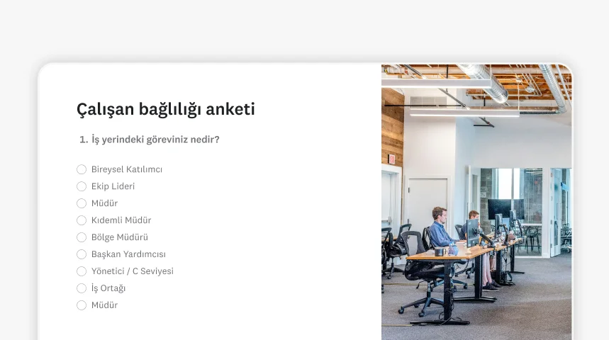 SurveyMonkey çalışan bağlılığı anket şablonu ekran görüntüsü