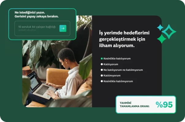 dizüstü bilgisayarda anket yanıtlayan kişi