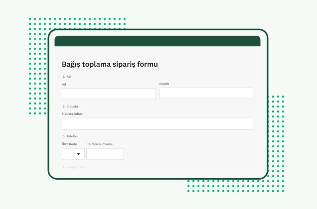 SurveyMonkey bağış toplama formu şablonu ekran görüntüsü