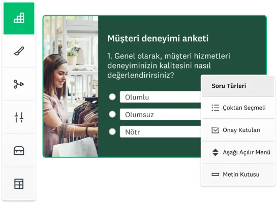 SurveyMonkey'de oluşturulan müşteri deneyimi anketi ekran görüntüsü