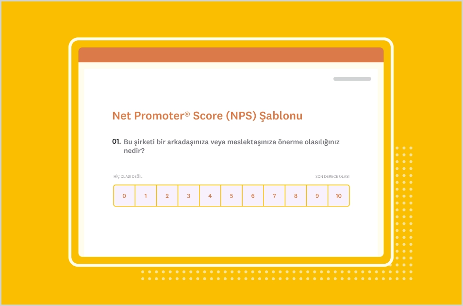 SurveyMonkey NPS anket şablonu ekran görüntüsü