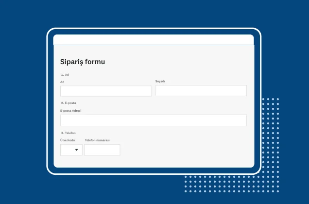 SurveyMonkey sipariş formu şablonu ekran görüntüsü