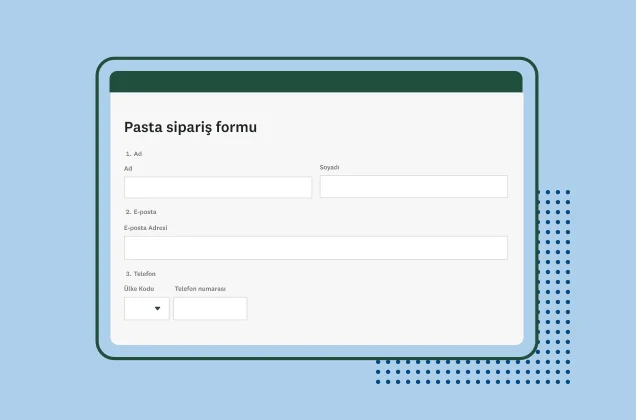 SurveyMonkey pasta sipariş formu şablonu ekran görüntüsü