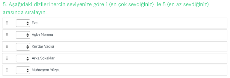 likert ölçeği şablonu 1 5