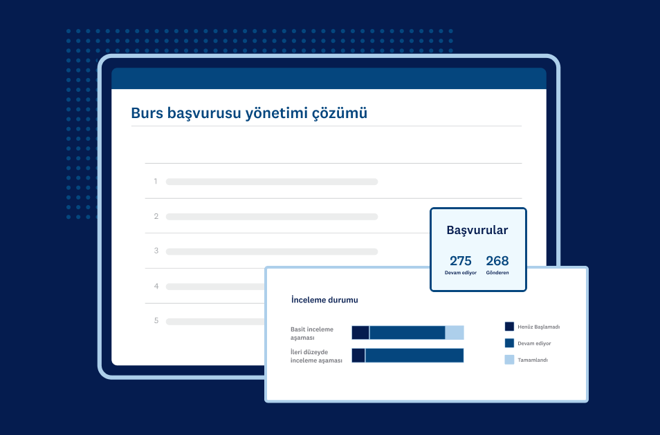 Burs başvurusu yönetimi çözümü ekran görüntüsü