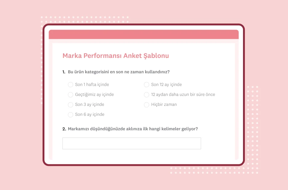 SurveyMonkey marka performansı anket şablonu ekran görüntüsü