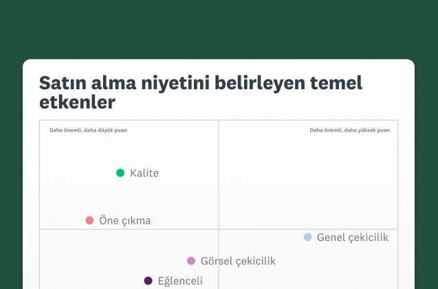 Satın alma niyetini belirleyen temel etkenlerin yer aldığı ekran görüntüsü