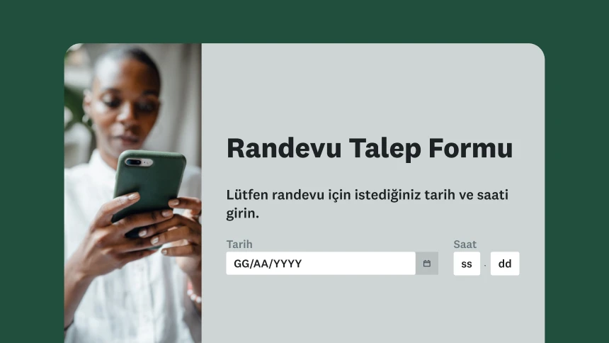 Randevu talep formu şablonu ekran görüntüsü
