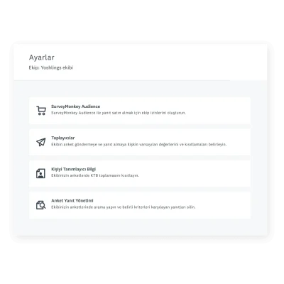 Ekibe uygulanacak ayarları seçme