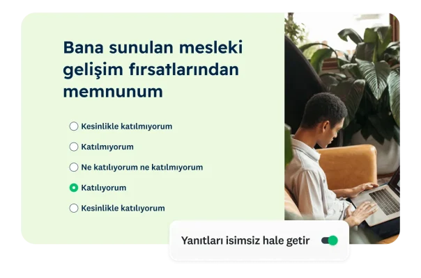 Mesleki gelişim fırsatlarından memnun olup olmadığınızı soran anket sorusu