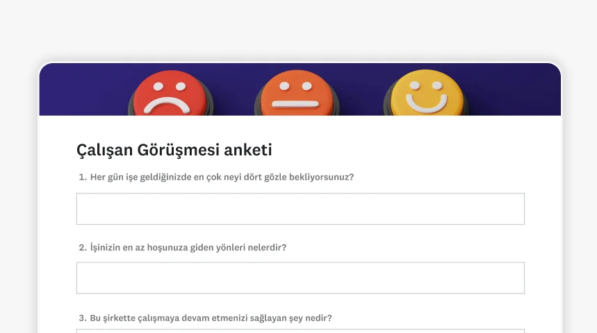 SurveyMonkey çalışan görüşmeleri anket şablonu ekran görüntüsü