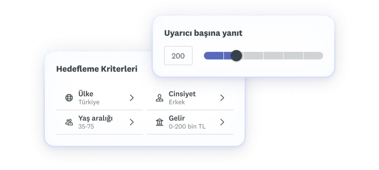 Ülkenin Türkiye, yaş aralığının 35-75, cinsiyetin erkek, gelir seviyesinin 0-200 bin TL olduğu hedefleme kriteri seçimleri