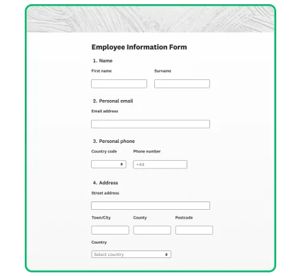 An employee information form template