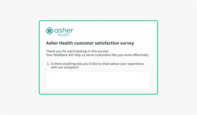An open-ended survey question asking the respondent to provide more details about their experience
