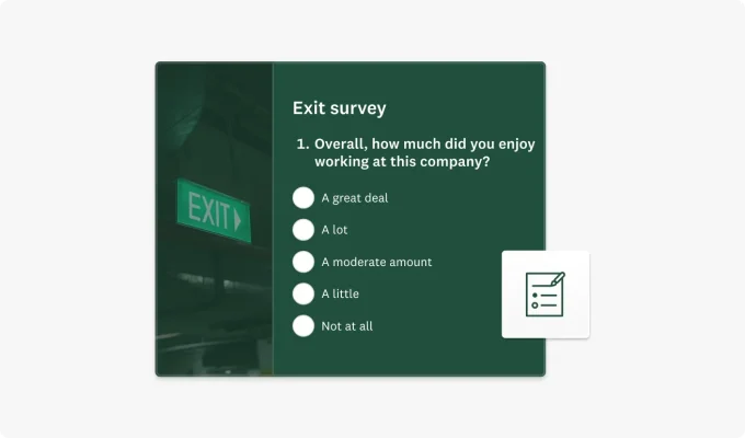 A screenshot of an exit survey template