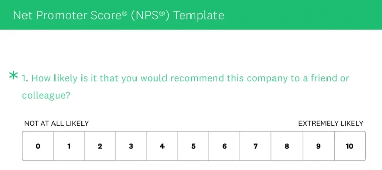 The Net Promoter Score template