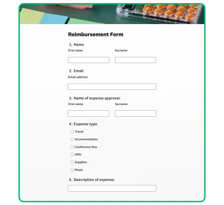 reimbursement form example