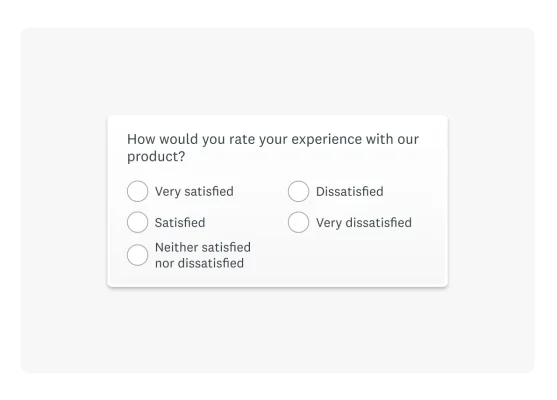 Product screenshot of a customer satisfaction survey