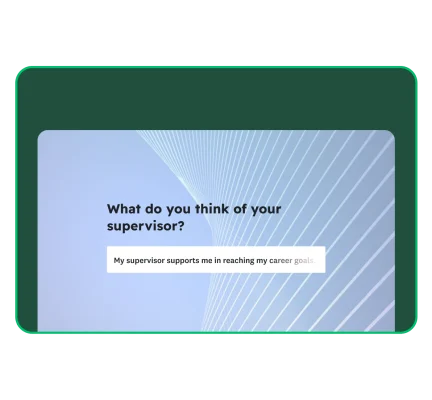 Survey asking, ‘What do you think about your supervisor?’