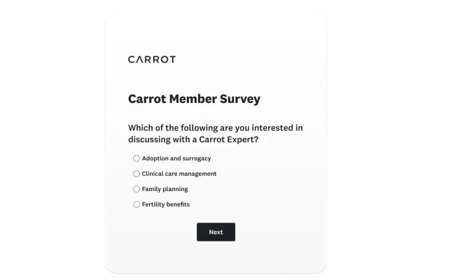 A Carrot survey question