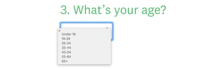 A dropdown closed-ended question
