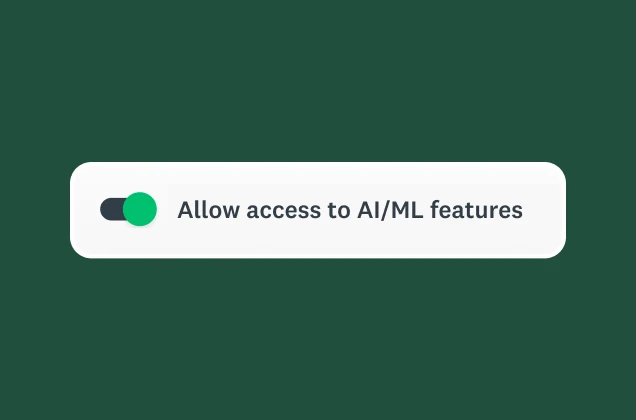 A toggle that reads ’Allow access to AI/ML features’