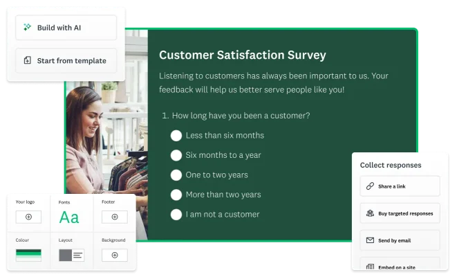 Screenshot of SurveyMonkey customer satisfaction survey template