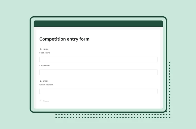 Screenshot of SurveyMonkey competition entry form template