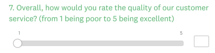 A slider closed-ended question