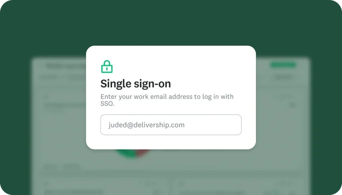 A modal showing the ‘Single sign-on’ (SSO) login option