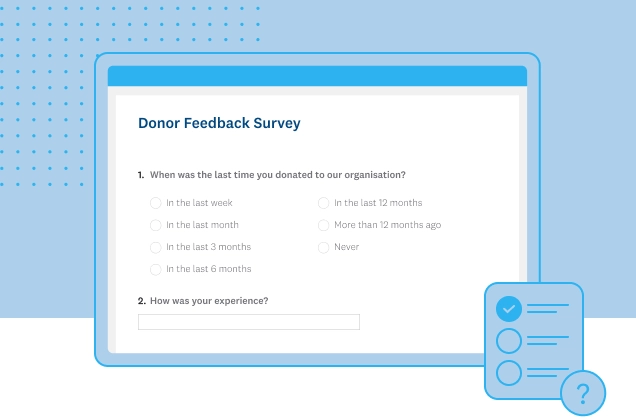 Screenshot of SurveyMonkey donor feedback survey template