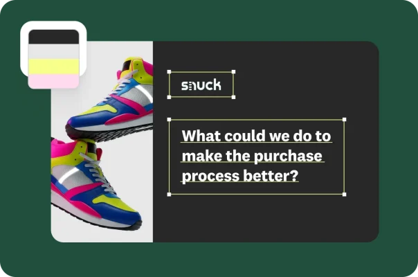 A survey being designed, with a question asking “What could we do to make the purchase process better?”