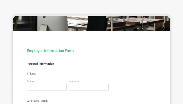 Screenshot of SurveyMonkey employment form template