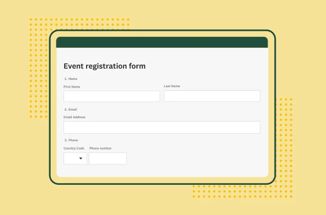 Screenshot of SurveyMonkey event form template