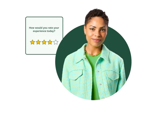 Question asking "How would you rate your experience today?"