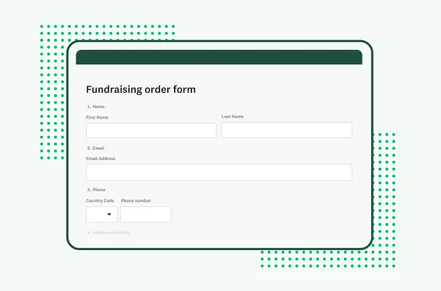 Screenshot of SurveyMonkey fundraising form template