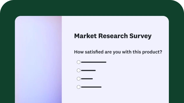 A screenshot of the market research survey template