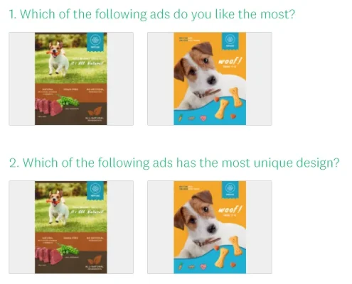 Image choices for ad testing