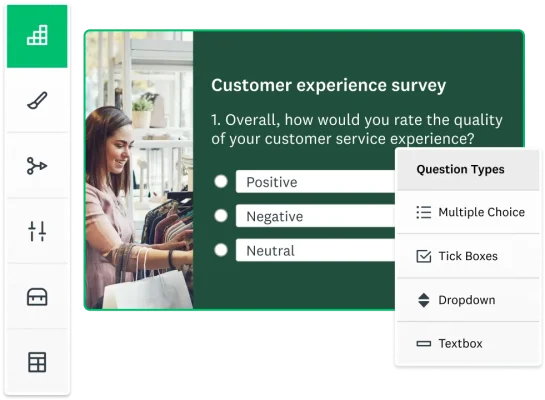 Screenshot of customer experience survey created in SurveyMonkey