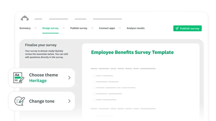 Screenshot of quick editor for survey creation