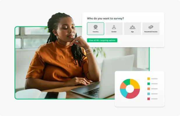 Woman creating survey