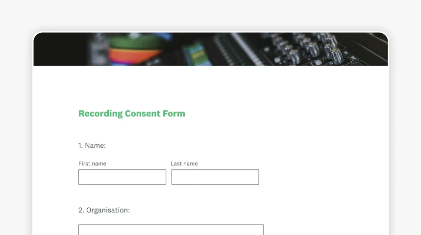 Screenshot of SurveyMonkey recording consent form