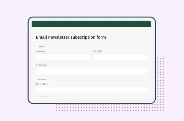 SurveyMonkey email newsletter form template