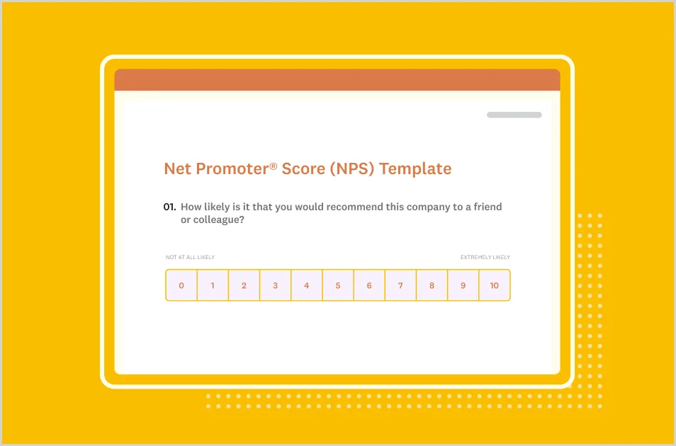 Screenshot of SurveyMonkey NPS survey template