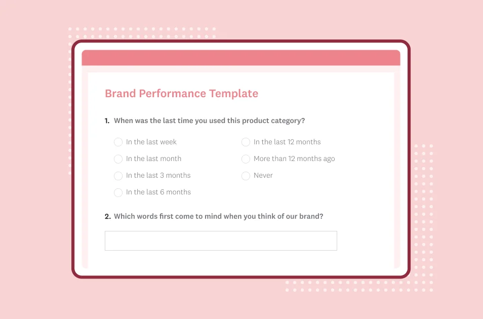Screenshot of SurveyMonkey brand performance survey template
