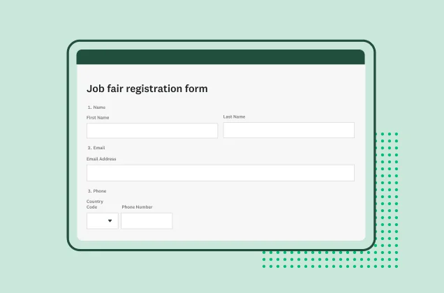 Screenshot of SurveyMonkey job fair registration form template