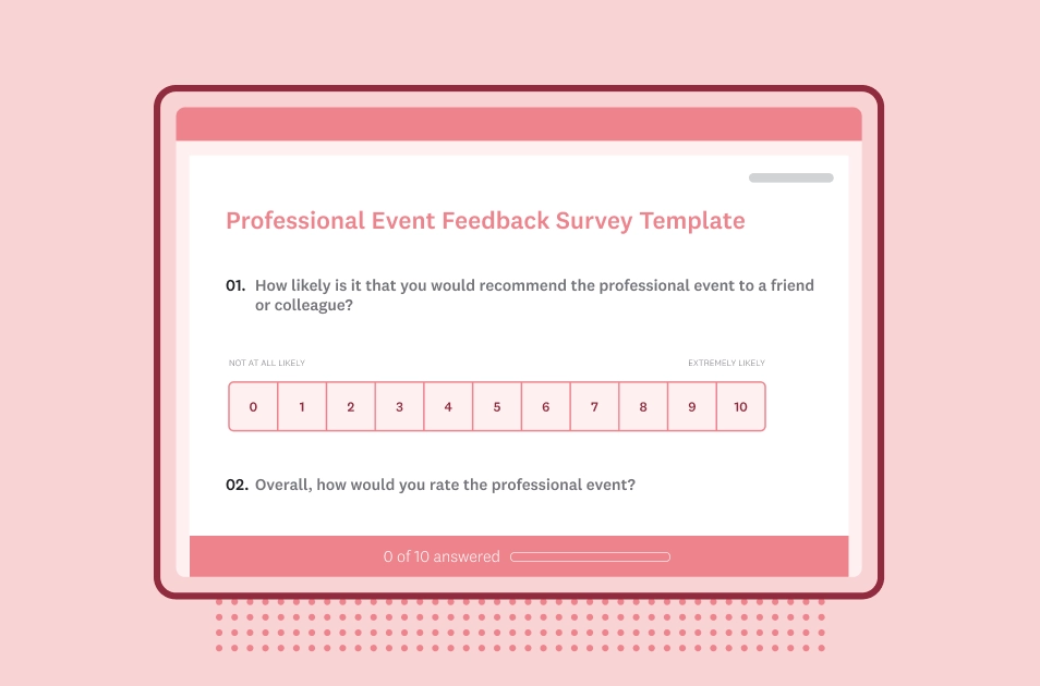 Screenshot of SurveyMonkey professional event survey template