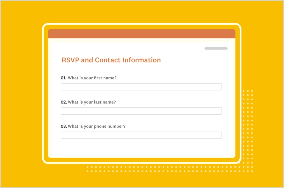 Screenshot of SurveyMonkey RSVP and contact information template